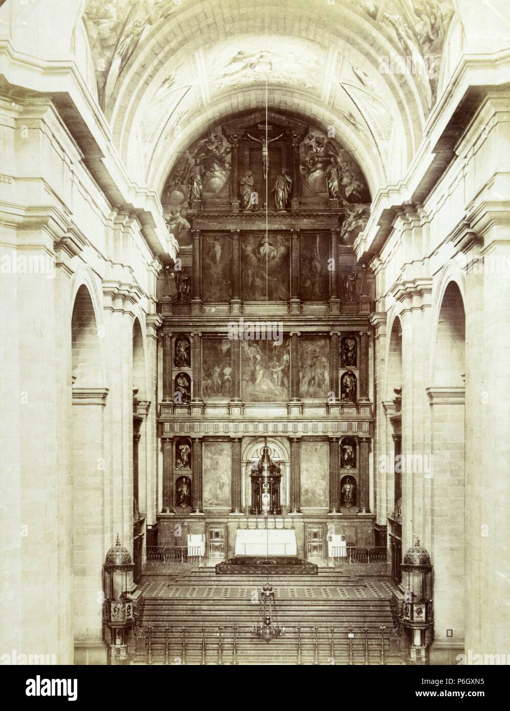 Monasterio de San Lorenzo de El Escorial, altare sindaco. Foto Stock