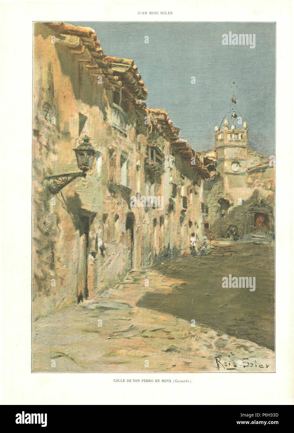 1904, Álbum Salón, Calle de San Pedro en Moyá (Catalogna), Juan Roig Soler. Foto Stock