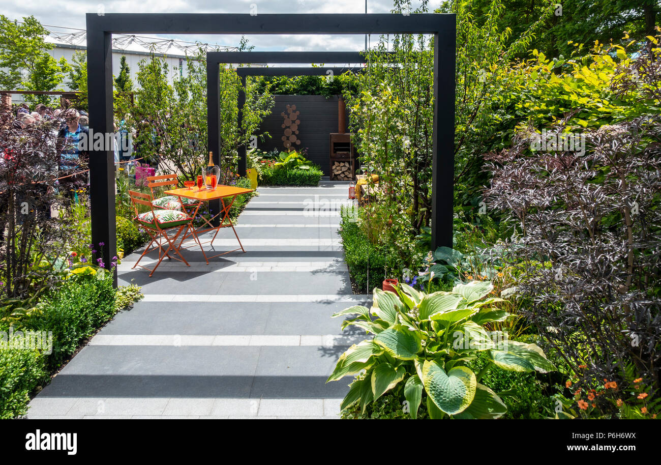"Un soffio di aria fresca' mostrano giardino dal design Keyscape in APL Avenue, del giardiniere del mondo Live 2018, NEC, Birmingham, Inghilterra. Foto Stock