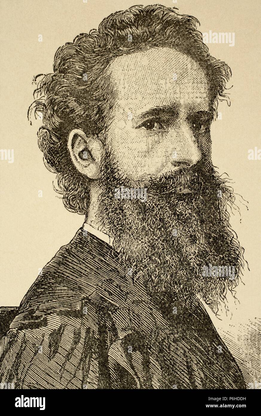 Hans Makart (1840 Ð 1884). Austriaca storia accademico pittore, disegnatore e decoratore, incisione di J. Dieguez. La Ilustracion Artistica. 1896. Foto Stock