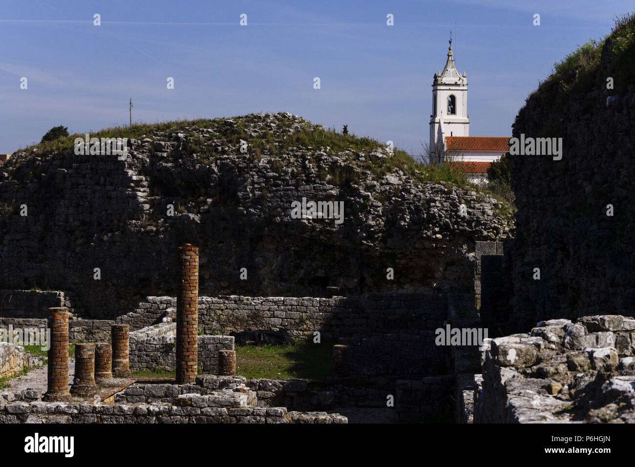 Conimbriga, Ciudad del Conventus Scallabitanus, provincia romana de Lusitania, cerca de Condeixa-a-Nova, Distrito de Coimbra, Portogallo, Europa. Foto Stock