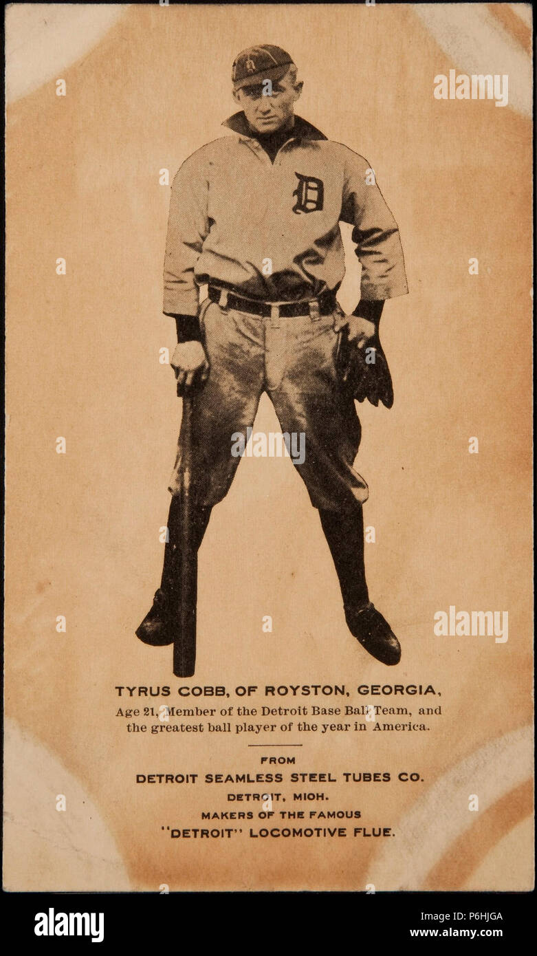 1907 Ty Cobb Detroit Tubi senza saldatura in acciaio. Foto Stock