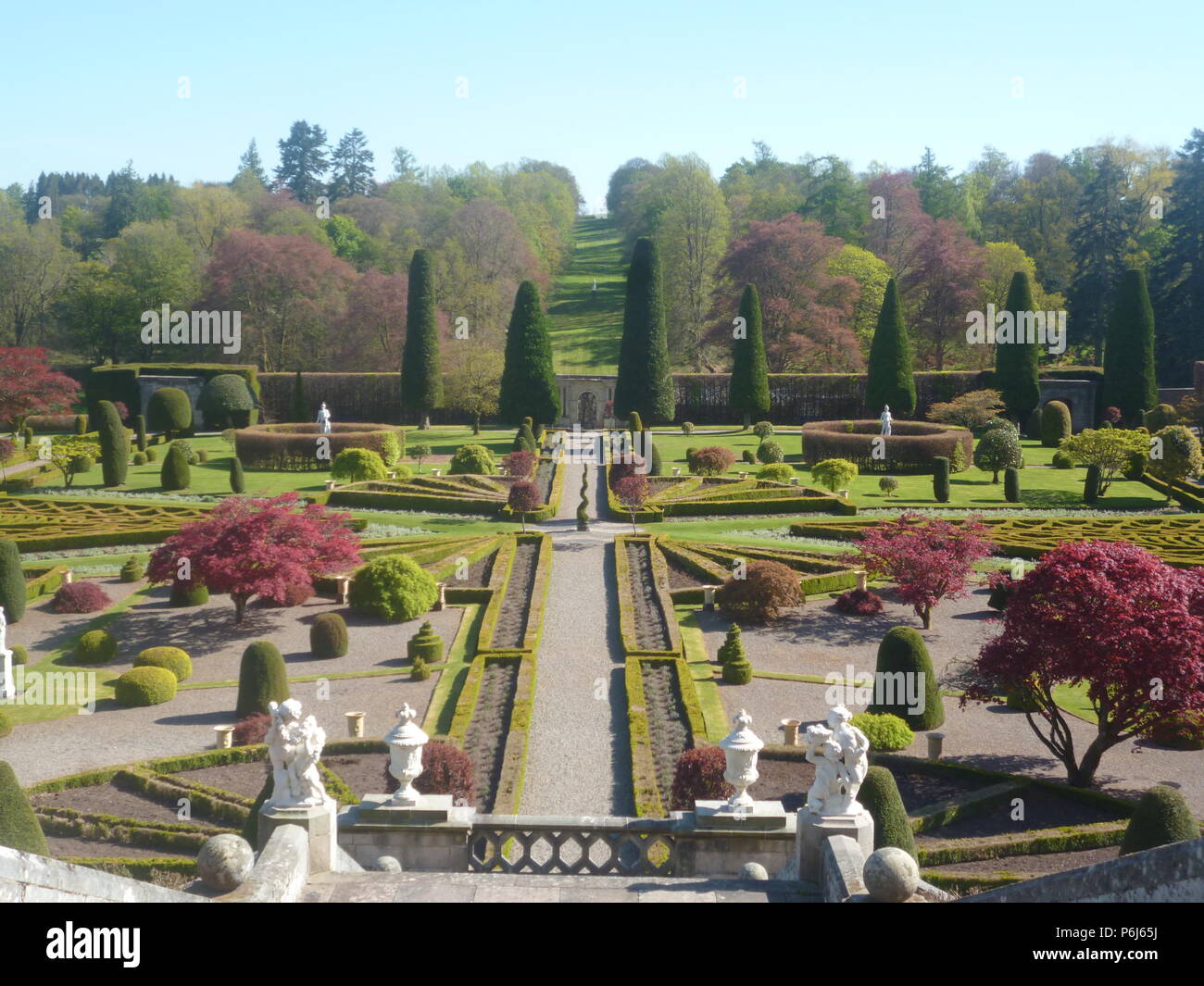 Scozia giardini, Drummond Castle Foto Stock