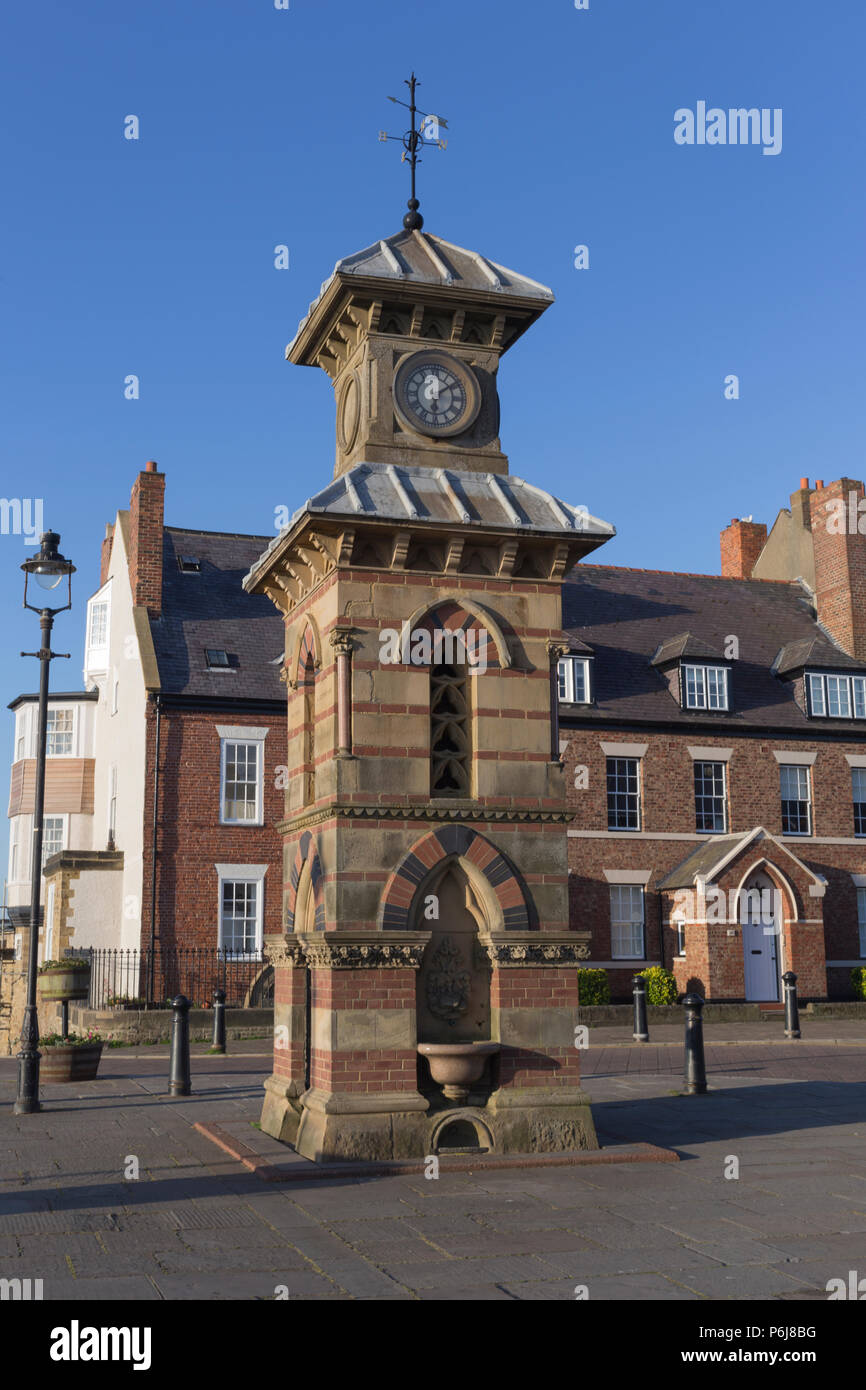 Torre dell'orologio di Front Street, Tynemouth Foto Stock