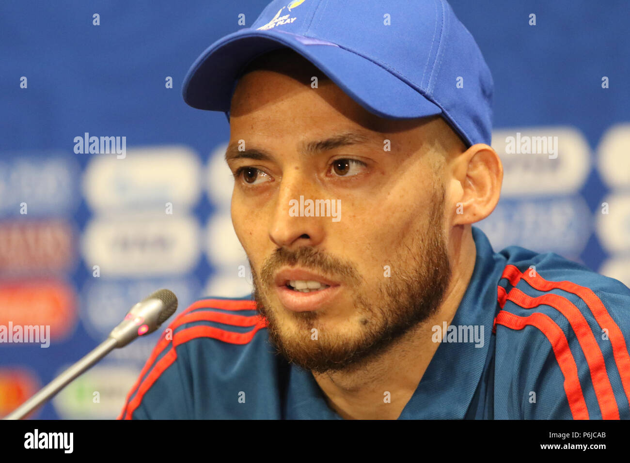 Luzhniki Stadium, Mosca, Russia. Il 30 giugno, 2018. Coppa del Mondo FIFA Football, Spagnolo conferenza stampa e formazione ufficiale; David Silva prima della loro partita contro la Russia il 1 luglio Credito: Azione Sport Plus/Alamy Live News Foto Stock