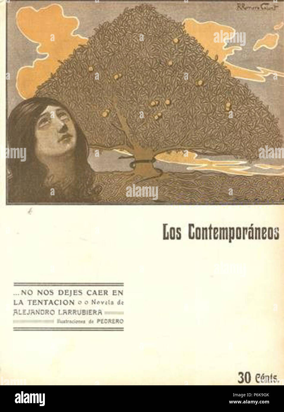 1909-04-16 Los Contemporáneos No nos dejes caer en la tentación de Alejandro Larrubiera Romero Calvet. Foto Stock