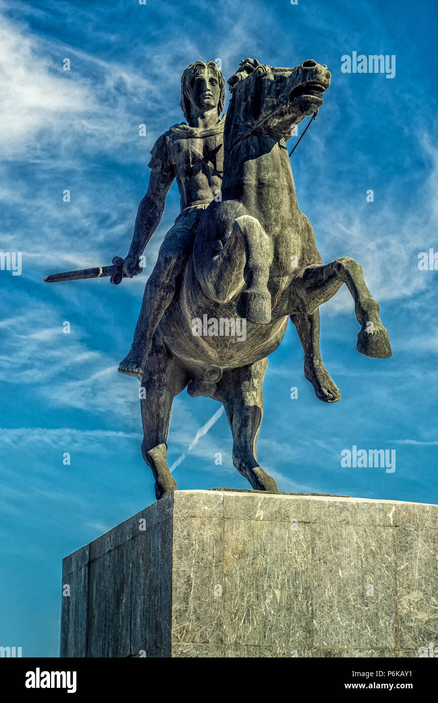 Alessandro il Grande, alla città di Salonicco, Grecia Foto Stock