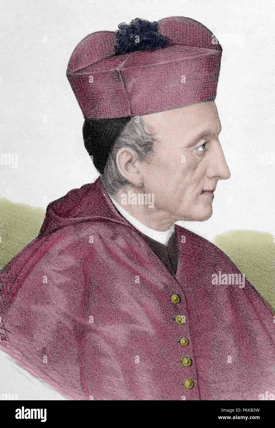 Henry Edward Manning (1808-1892). Inglese Arcivescovo cattolico di Westminster e di un cardinale. Incisione di Rico. La Ilustracion Española y Americana, 1892. Colorati. Foto Stock