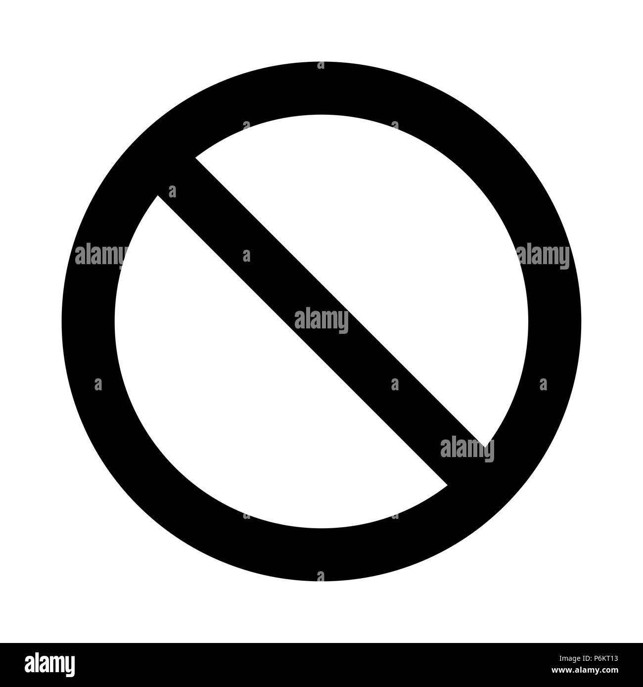 Nessun segno di simbolo di divieto design isolato su sfondo bianco Illustrazione Vettoriale