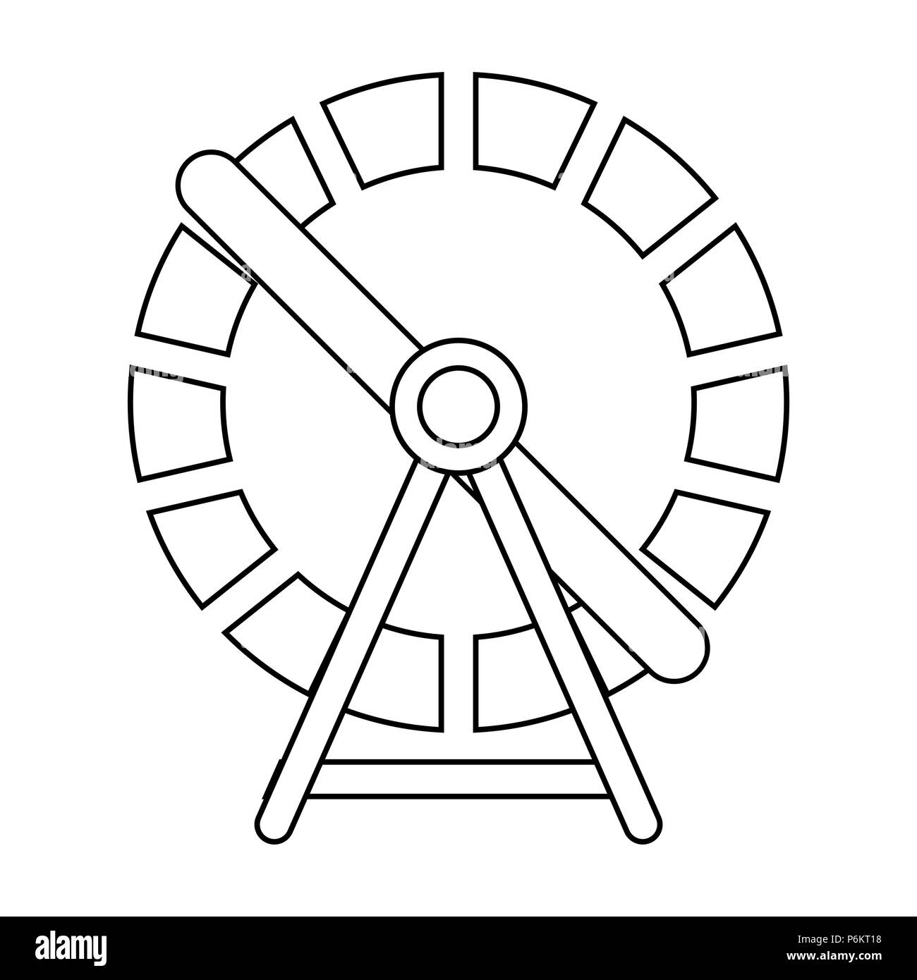 Ruota di criceto schema di progettazione isolato su sfondo bianco Illustrazione Vettoriale