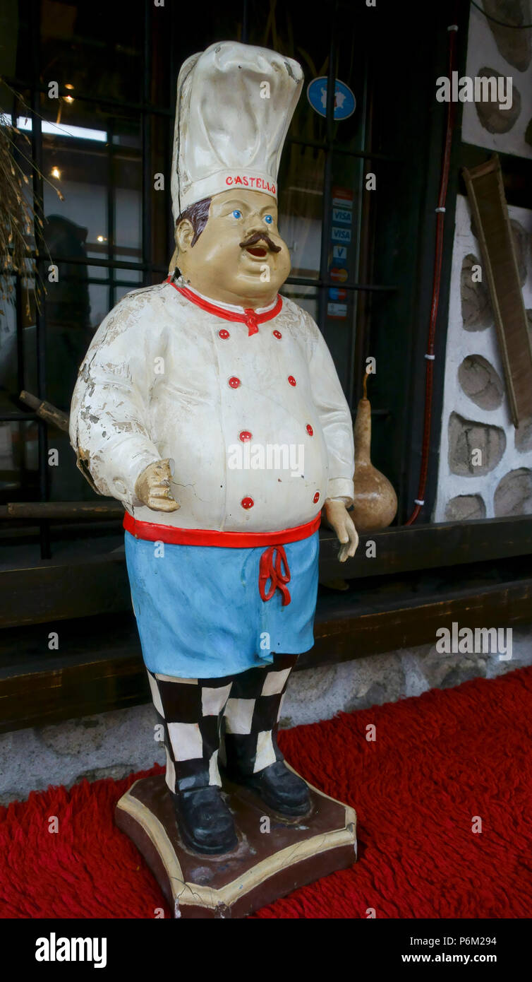 Un manichino al di fuori di un ristorante a Bansko Bulgaria Foto Stock