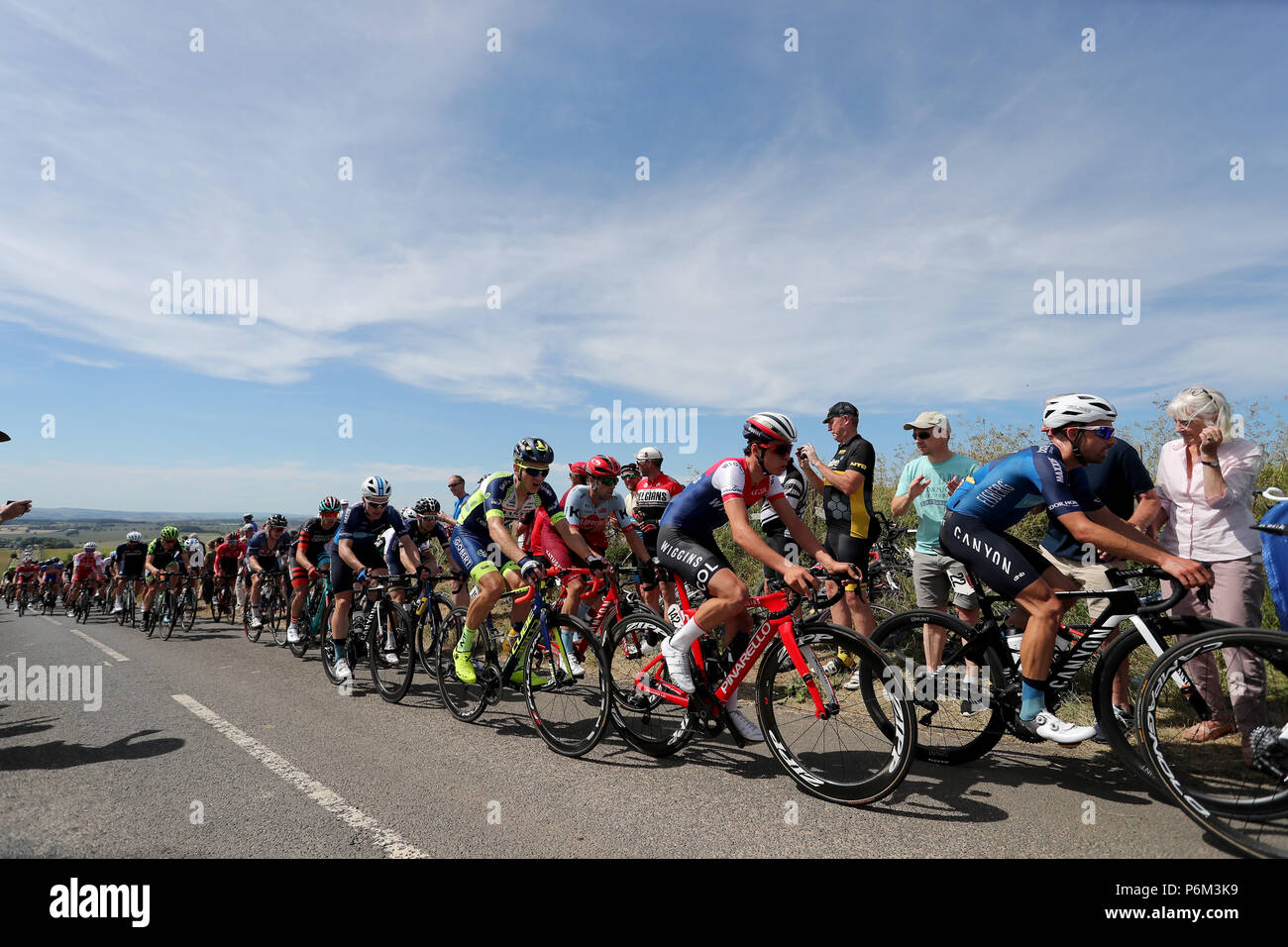 Piloti salire Ryle durante la mens HSBC Regno Unito Strada Nazionale campionati di corsa su strada la concorrenza del Northumberland. Foto Stock