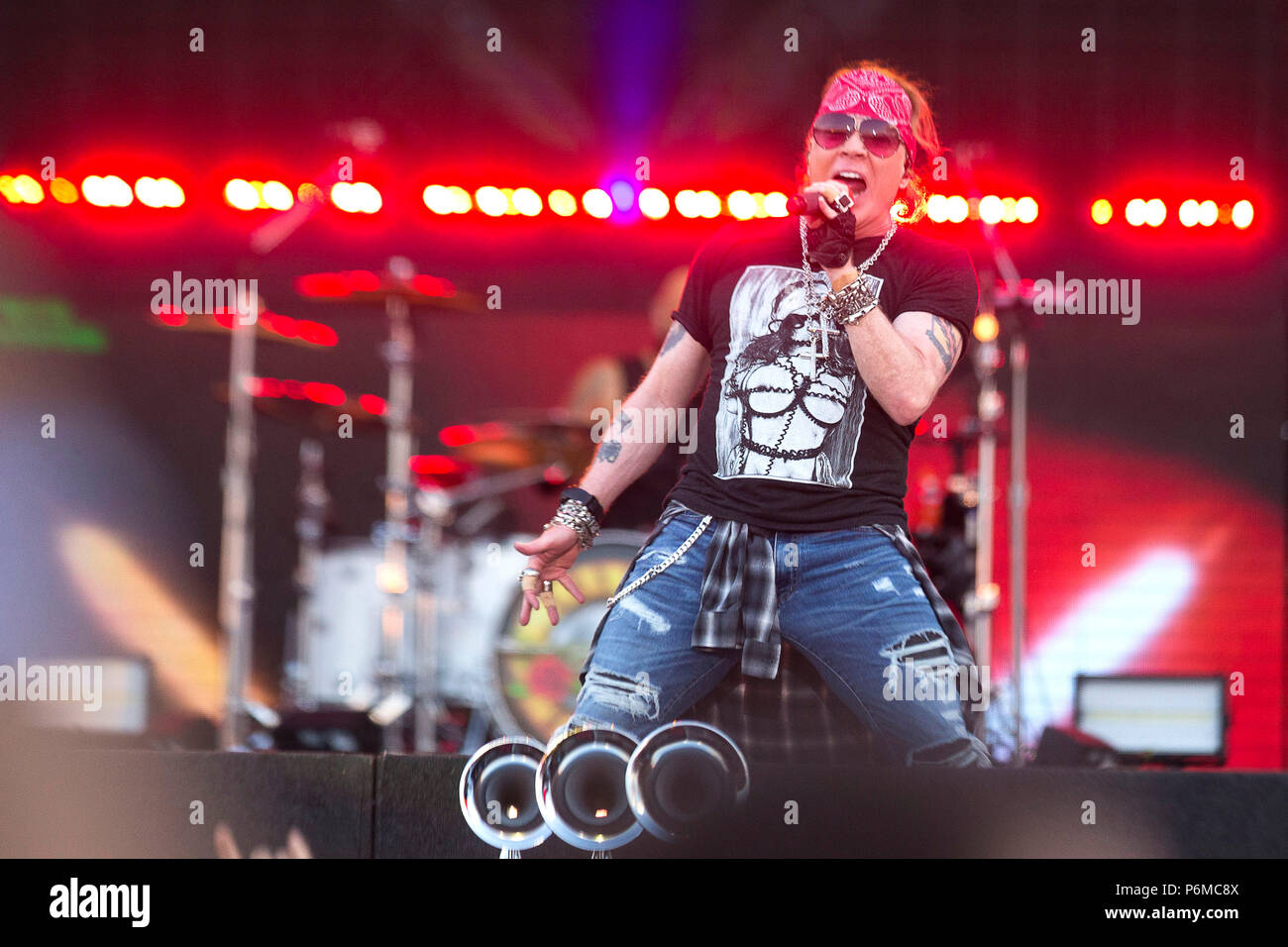 Axl Rose da Guns n' Roses live in un concerto del' non in questa vita " tour a Caja Mágica. Madrid, 29.06.2018 | Utilizzo di tutto il mondo Foto Stock
