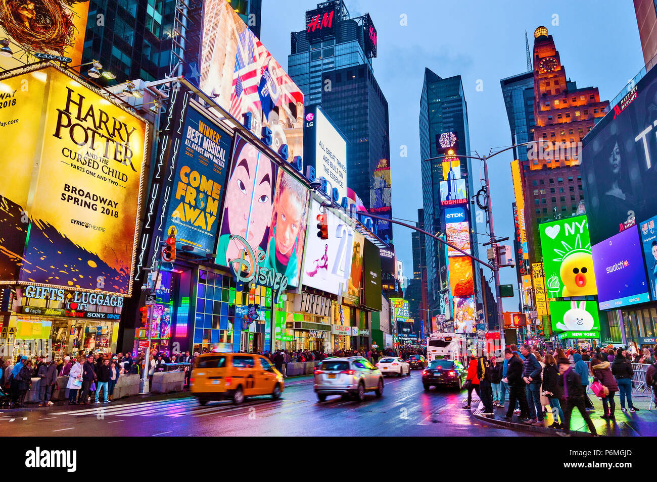 Times Square a New York Manhattan luci di New York City Foto Stock