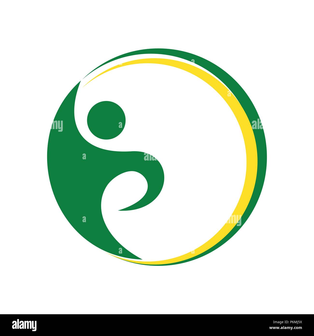 Uno stile di vita sano verde Swoosh simbolo vettore Logo grafico del modello di progettazione Illustrazione Vettoriale