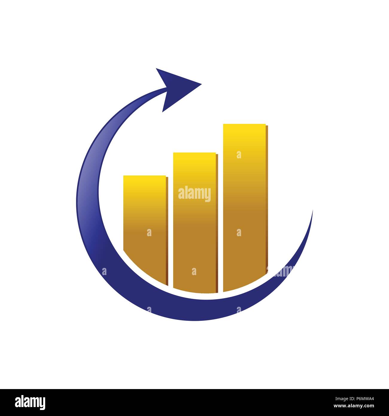 Golden Global Marketing statistica simbolo Vector Graphic Logo Design Illustrazione Vettoriale