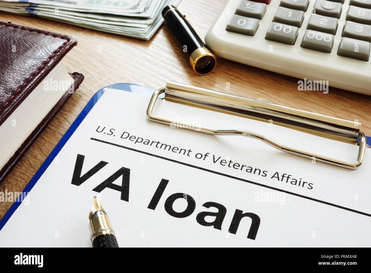 VA prestito U.S. Reparto degli affari di veterani formano con appunti. Foto Stock