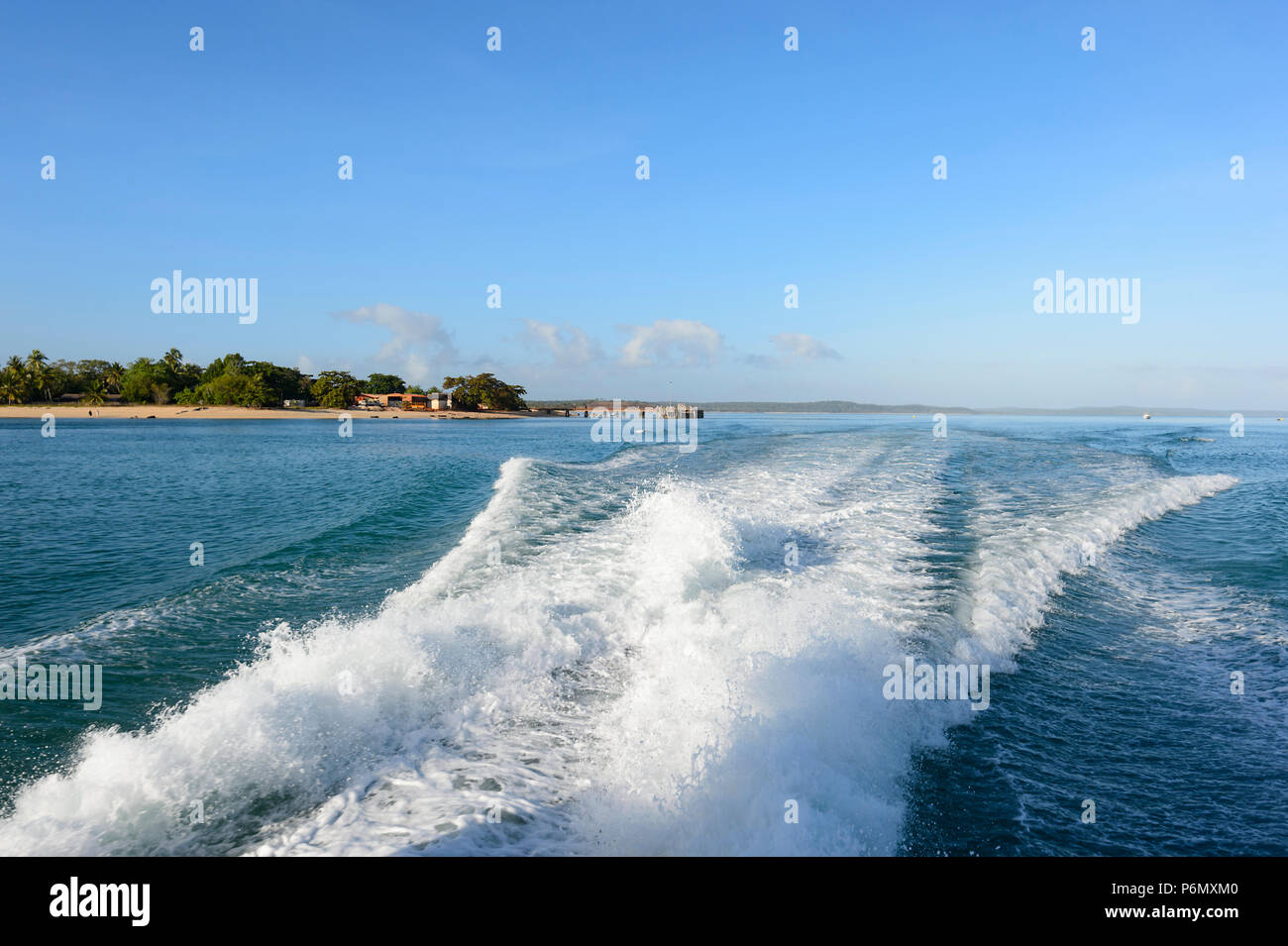 Traghetto in uscita Seisia (Cape York) per giovedì, Isola del Nord del Queensland, FNQ, QLD, Australia Foto Stock