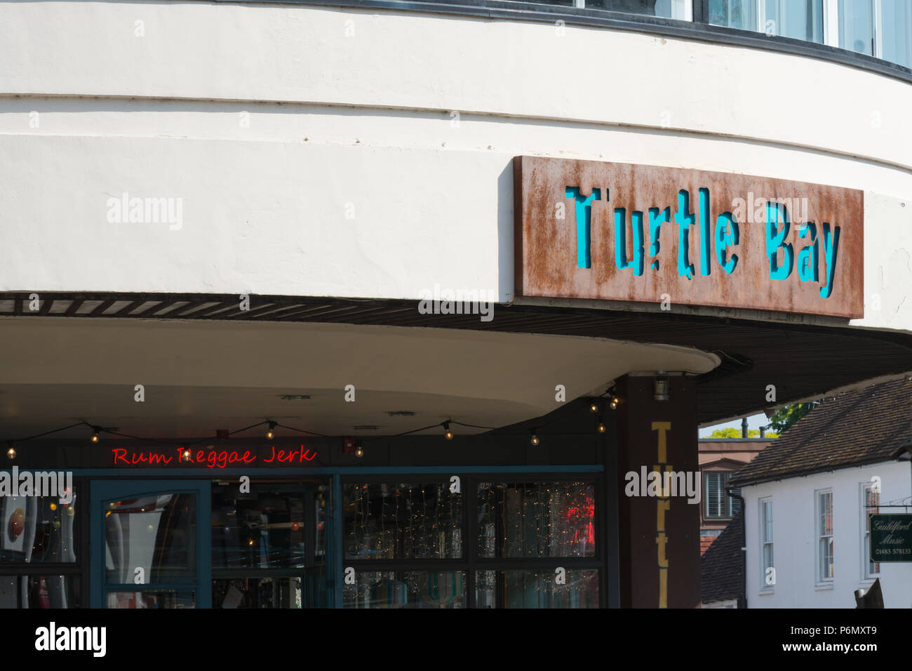 Esterno del Turtle Bay ristorante Caraibico, REGNO UNITO Foto Stock