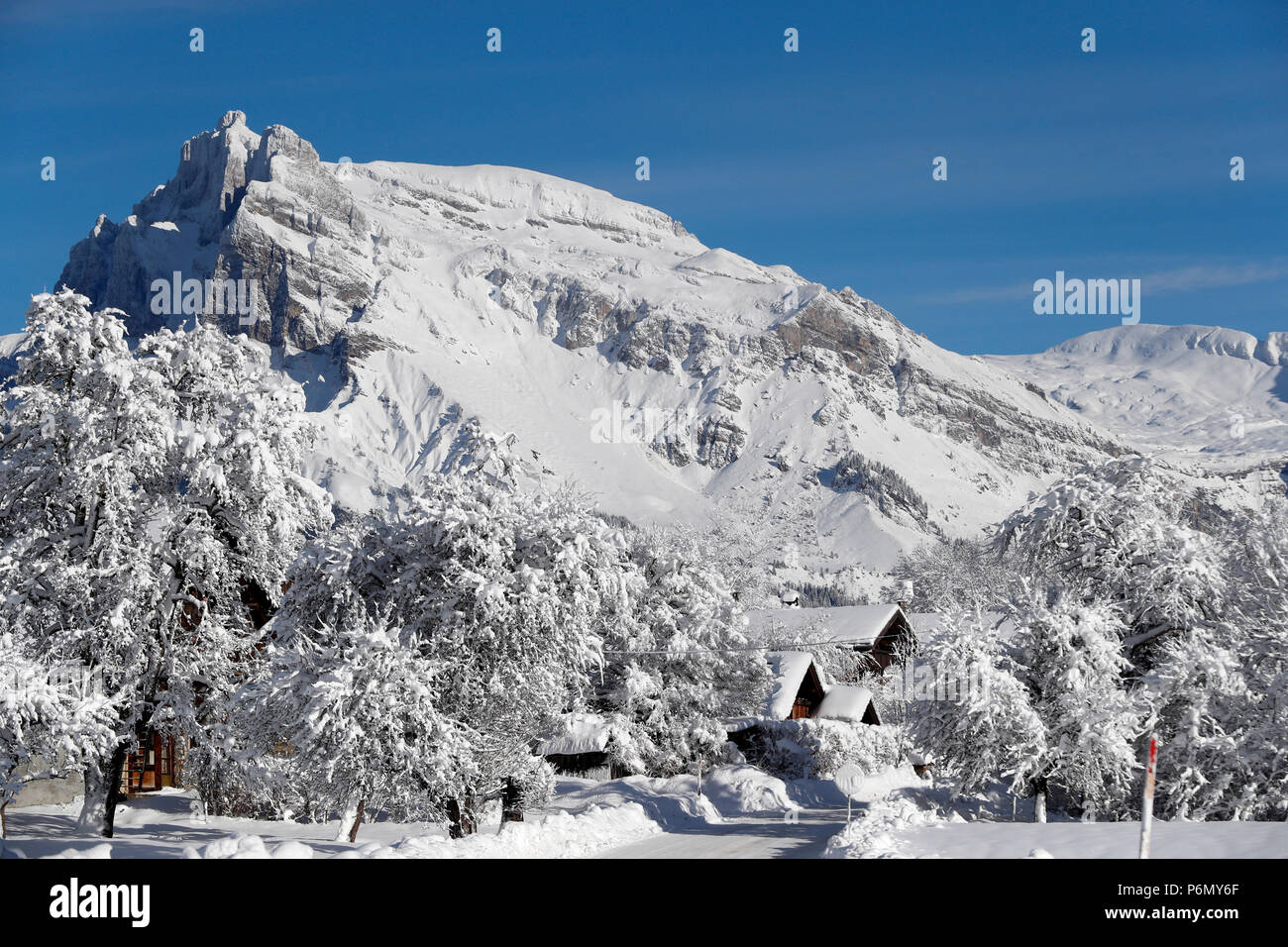 Sulle Alpi francesi. Montagna : les Aiguilles de Warens. La Francia. Foto Stock