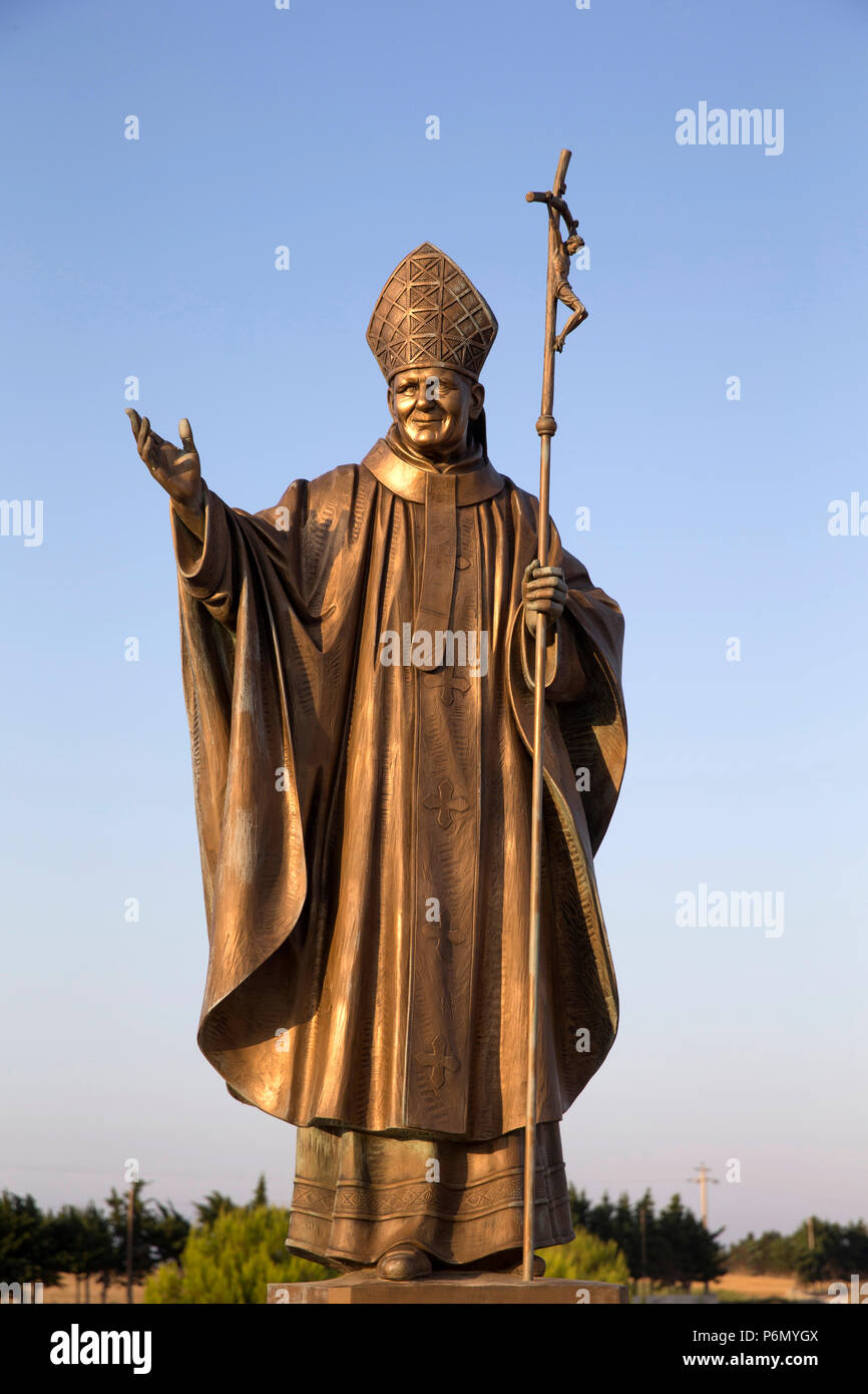 Stele commemorativa visita del Papa Giovanni Paolo II ad Otranto, Italia. Foto Stock