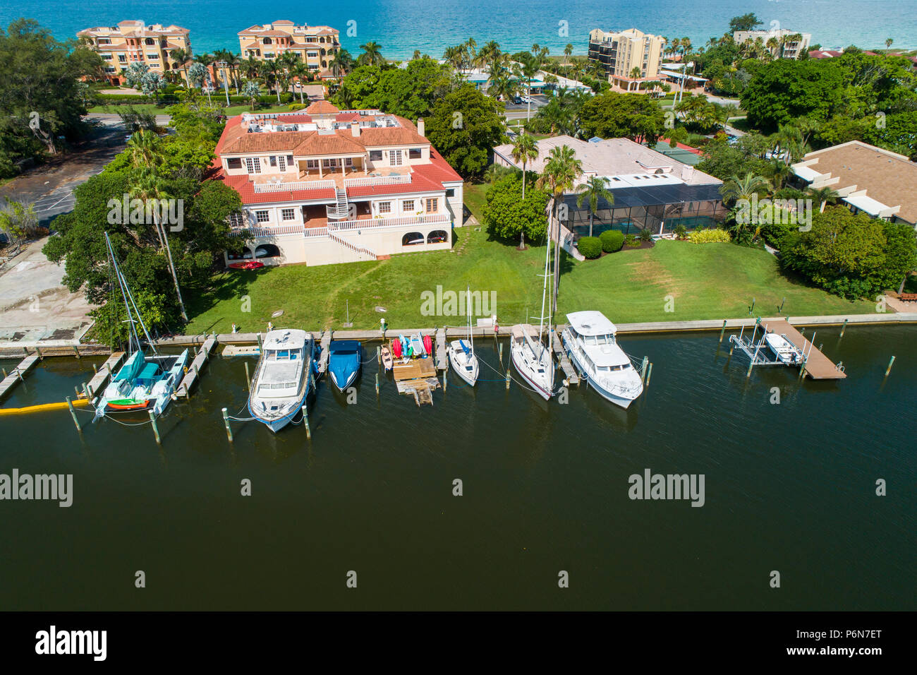 Barca lunga chiave è accanto a Sarasota e Anna Maria Island Florida e è un costoso quartiere di lusso e vacanza preferita destinazione di vacanza su Foto Stock