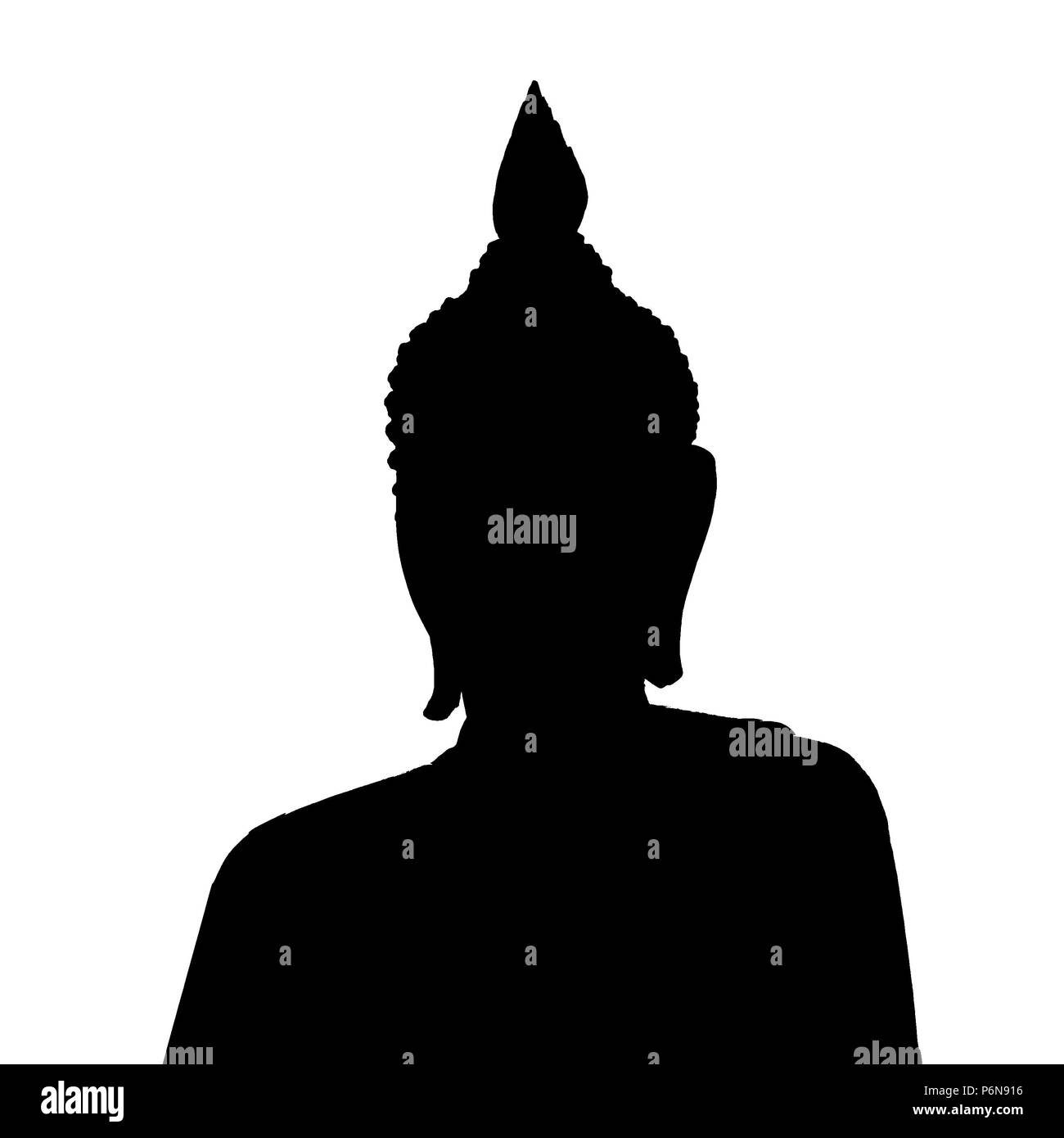 Nero statua del Buddha Foto Stock