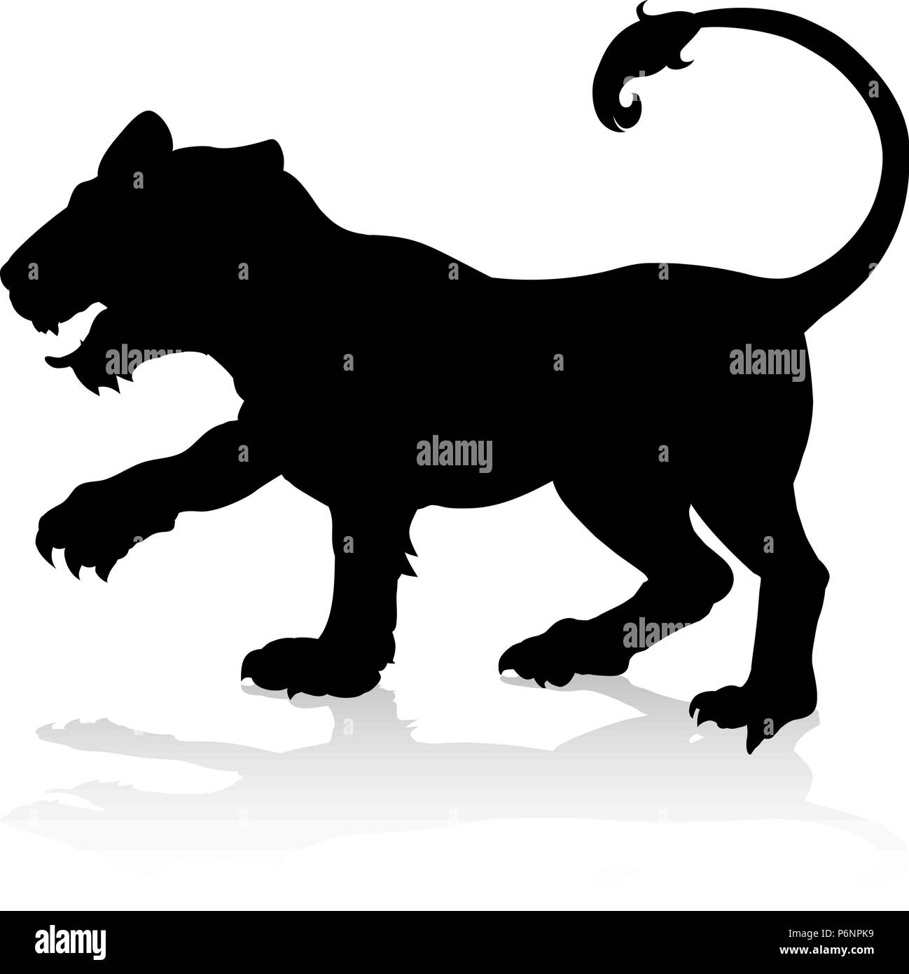Tiger Silhouette di animali Illustrazione Vettoriale
