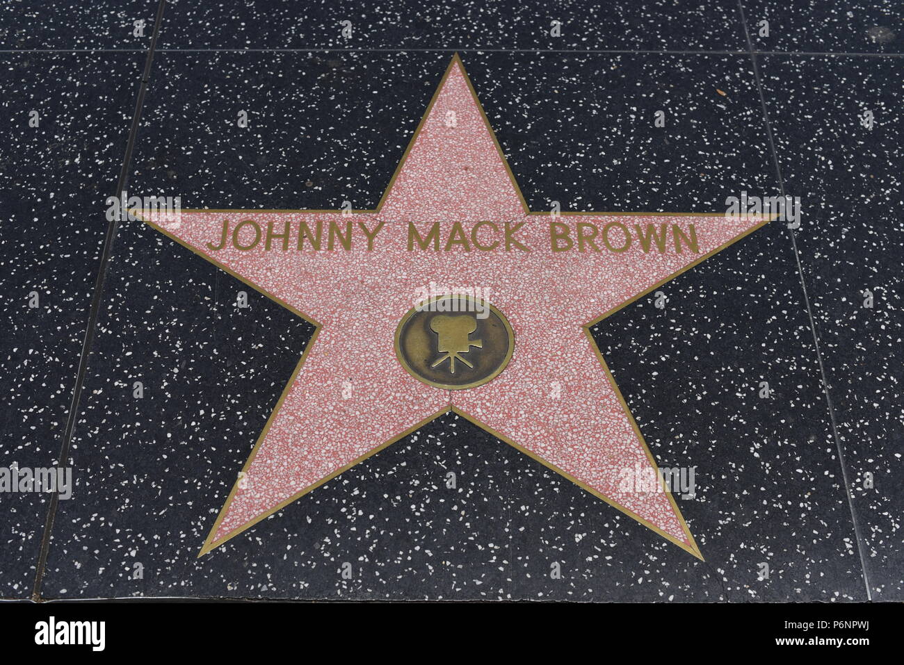 HOLLYWOOD, CA - 29 Giugno: Johnny Mack Brown della stella sulla Hollywood Walk of Fame in Hollywood, la California il 29 giugno 2018. Foto Stock