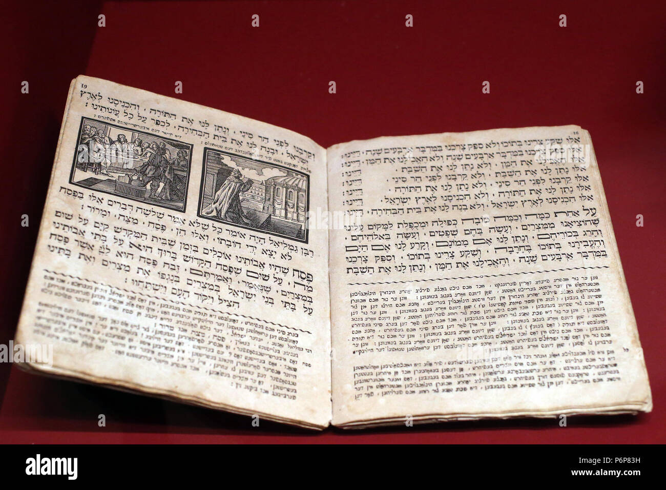 Museo Ebraico della Svizzera. Basilea. Haggadah. Un testo ebraico che espone la fine del seder pasquale. Foto Stock