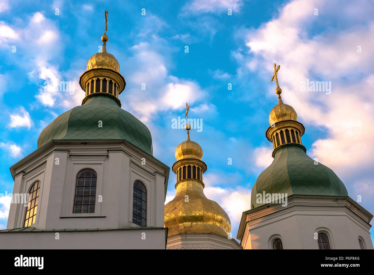 Cupole di Santa cattedrale di Sofia, Kiev. L'Ucraina. Foto Stock