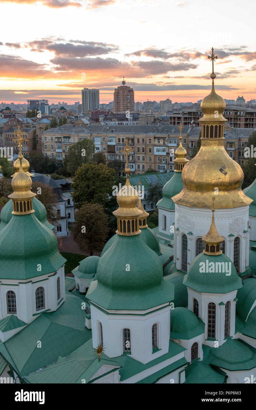 Cupole di Santa cattedrale di Sofia, Kiev. L'Ucraina. Foto Stock