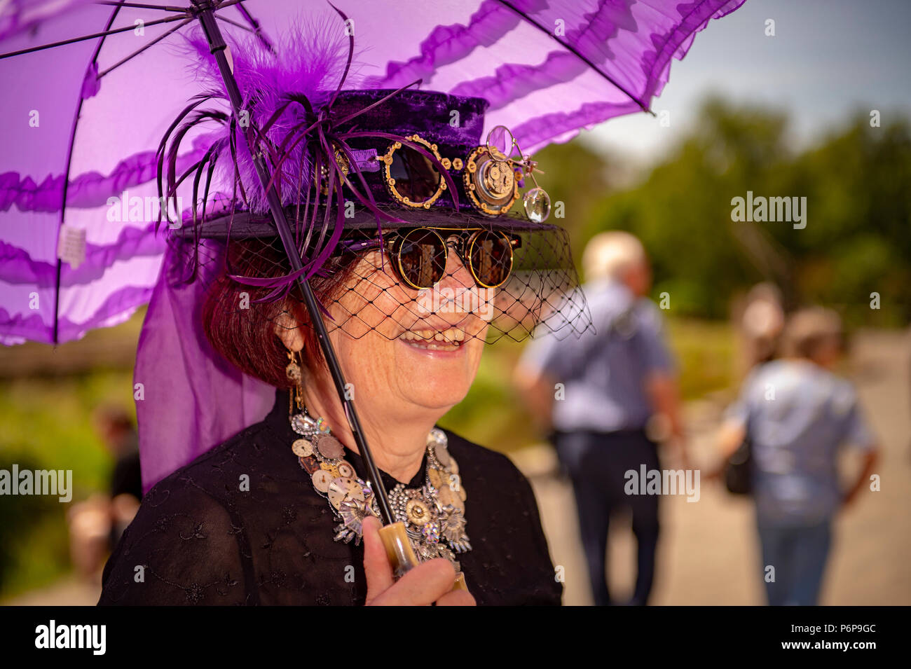 Blist Hill Steampunk è un subgenre di fantascienza o scienza fantasia che incorpora la tecnologia e design estetico ispirata dal XIX secolo i Foto Stock