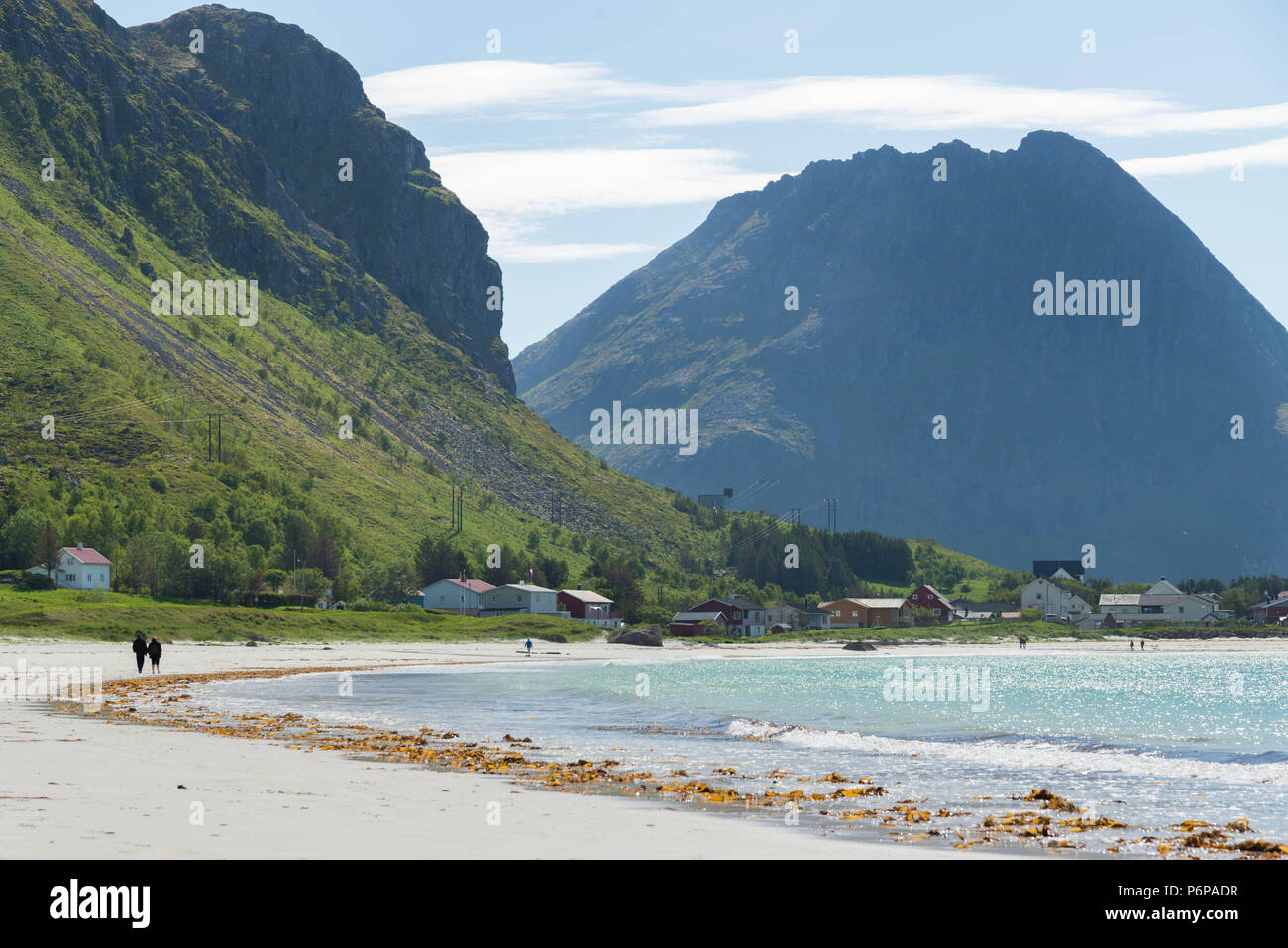 Ramberg beach in Norvegia Foto Stock