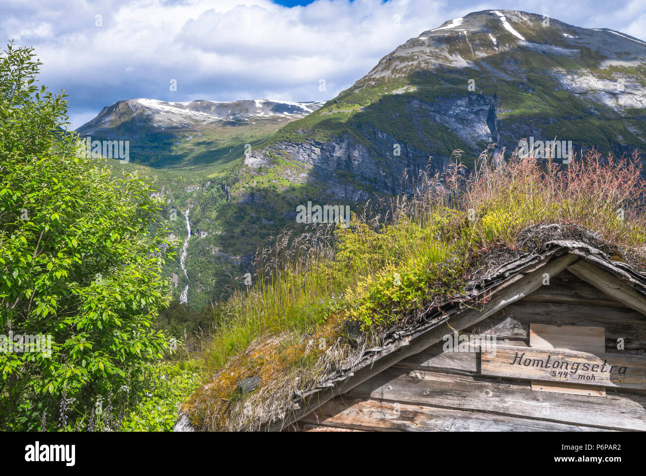 Alp antiche capanne di Homlongsetra, Norvegia, malghe di ex contadini di montagna Foto Stock