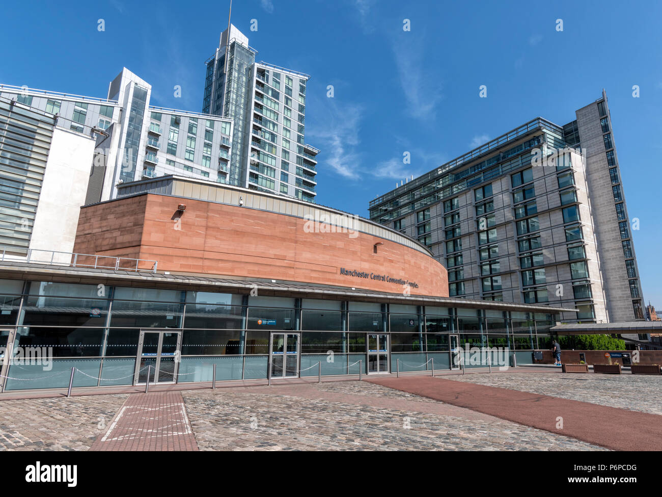 Il nuovo edificio che forma parte del Manchester Central Convention Center nel centro della città di Manchester, Regno Unito Foto Stock