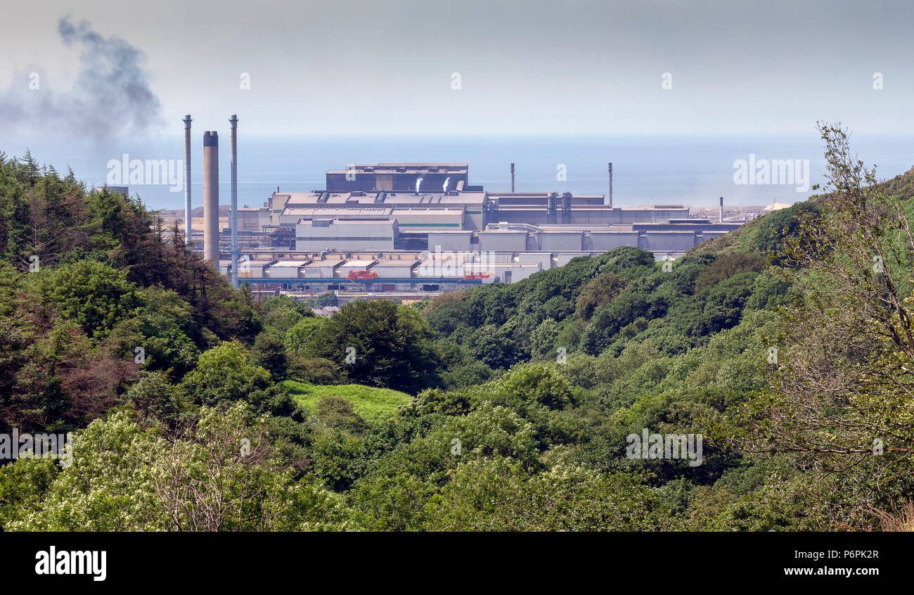 Port Talbot Steel Works Foto Stock