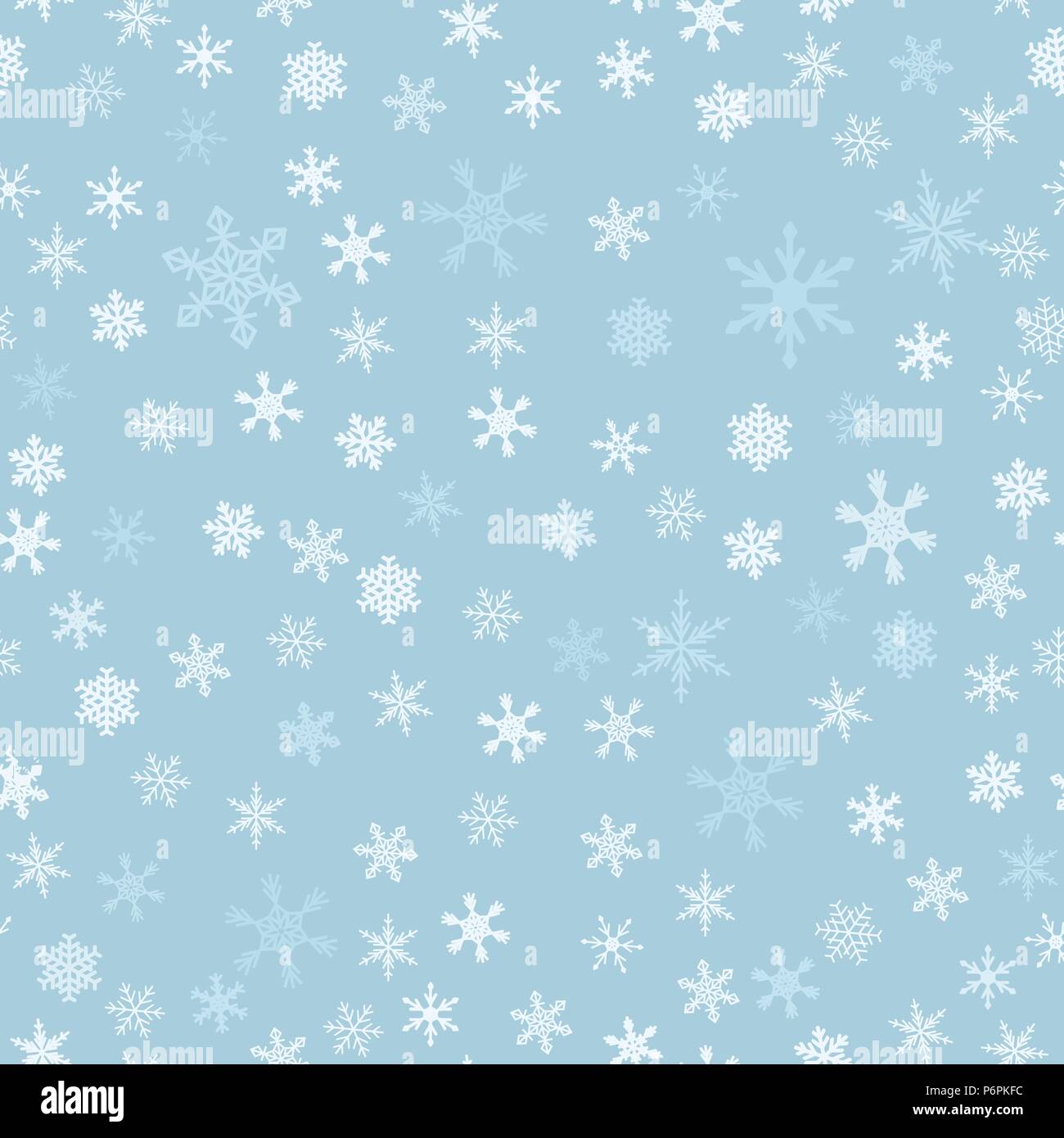 Fiocchi di neve perfetta consistenza - sfondo vettoriale. Carta natalizia ornamento. Illustrazione Vettoriale