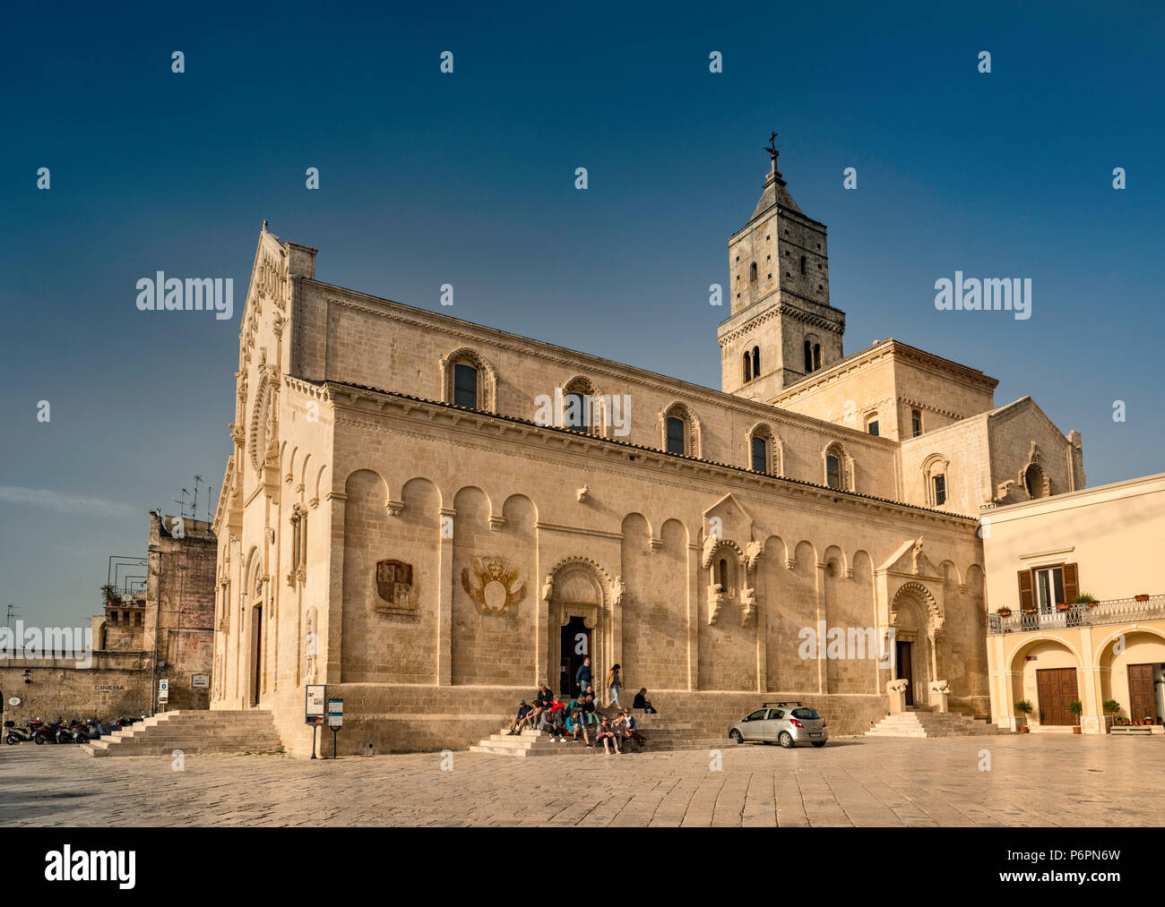 Matera cattedrale del XIII secolo, romanico pugliese, a Matera, Basilicata, Italia Foto Stock