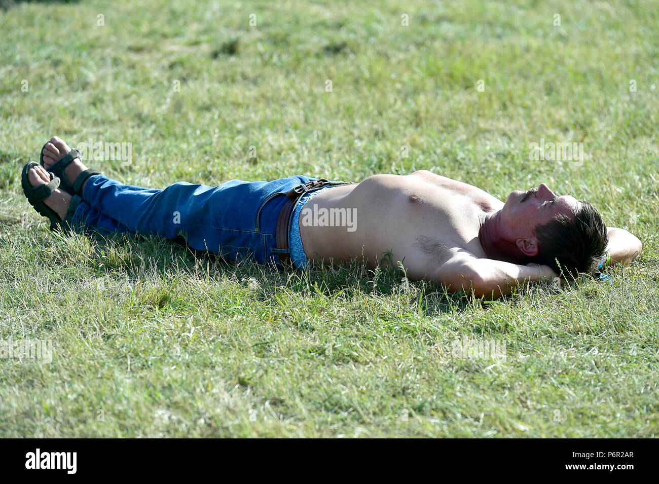 Panensky Tynec, Repubblica Ceca. Il 29 giugno, 2018. La seconda giornata del Festival di aerodromo in Panensky Tynec, Repubblica Ceca, Venerdì 29 Giugno, 2018. Credito: Ondrej Hajek/CTK foto/Alamy Live News Foto Stock