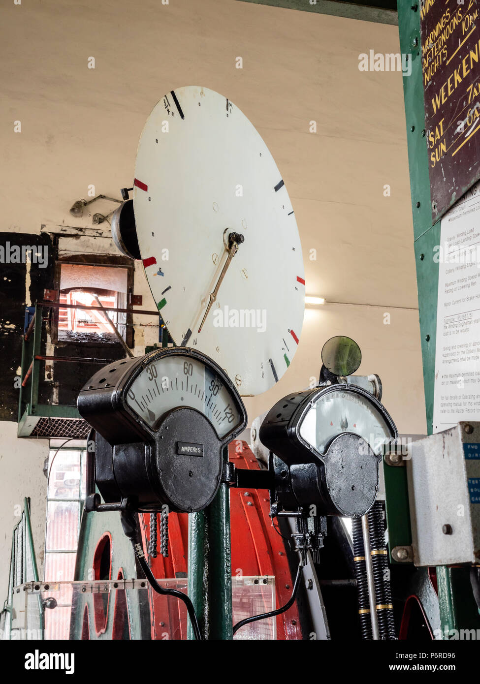Macchine di avvolgimento Big Pit National Coal Museum Blaenavon Lancaster Gwent nel Galles Foto Stock