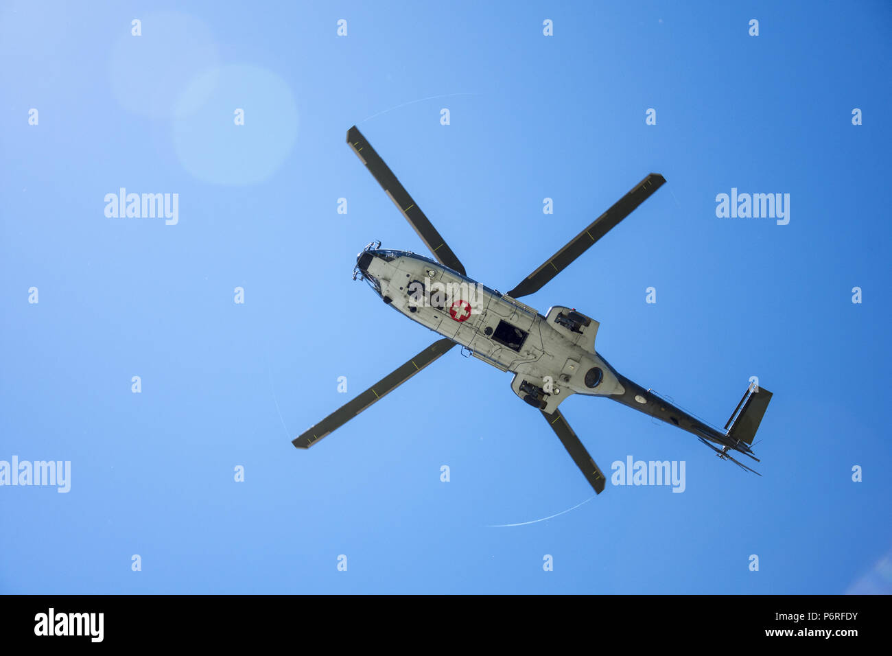 Esercito svizzero elicottero Super Puma Foto Stock