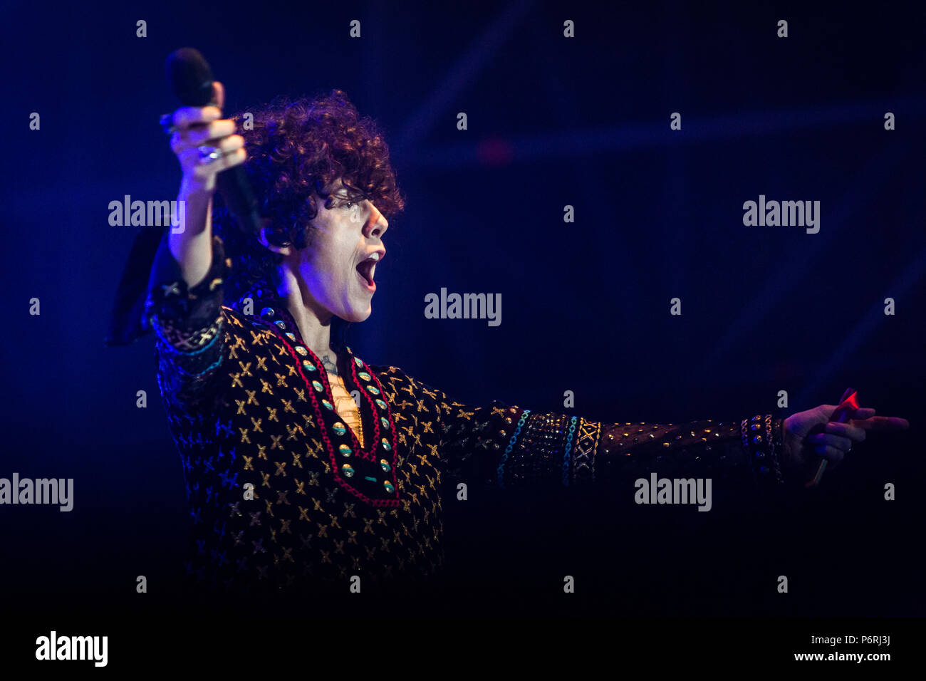 Torino, Italia. Il 29 giugno, 2018. Cantante americana Laura Pergolizzi, aka LP eseguire su Stupinigi Parco Sonic stage. Credito: Corrado Iorfida/Pacific Press/Alamy Live News Foto Stock