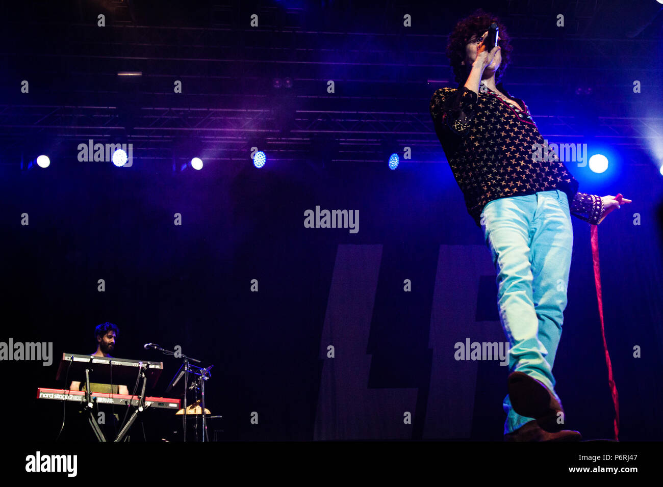 Torino, Italia. Il 29 giugno, 2018. Cantante americana Laura Pergolizzi, aka LP eseguire su Stupinigi Parco Sonic stage. Credito: Corrado Iorfida/Pacific Press/Alamy Live News Foto Stock