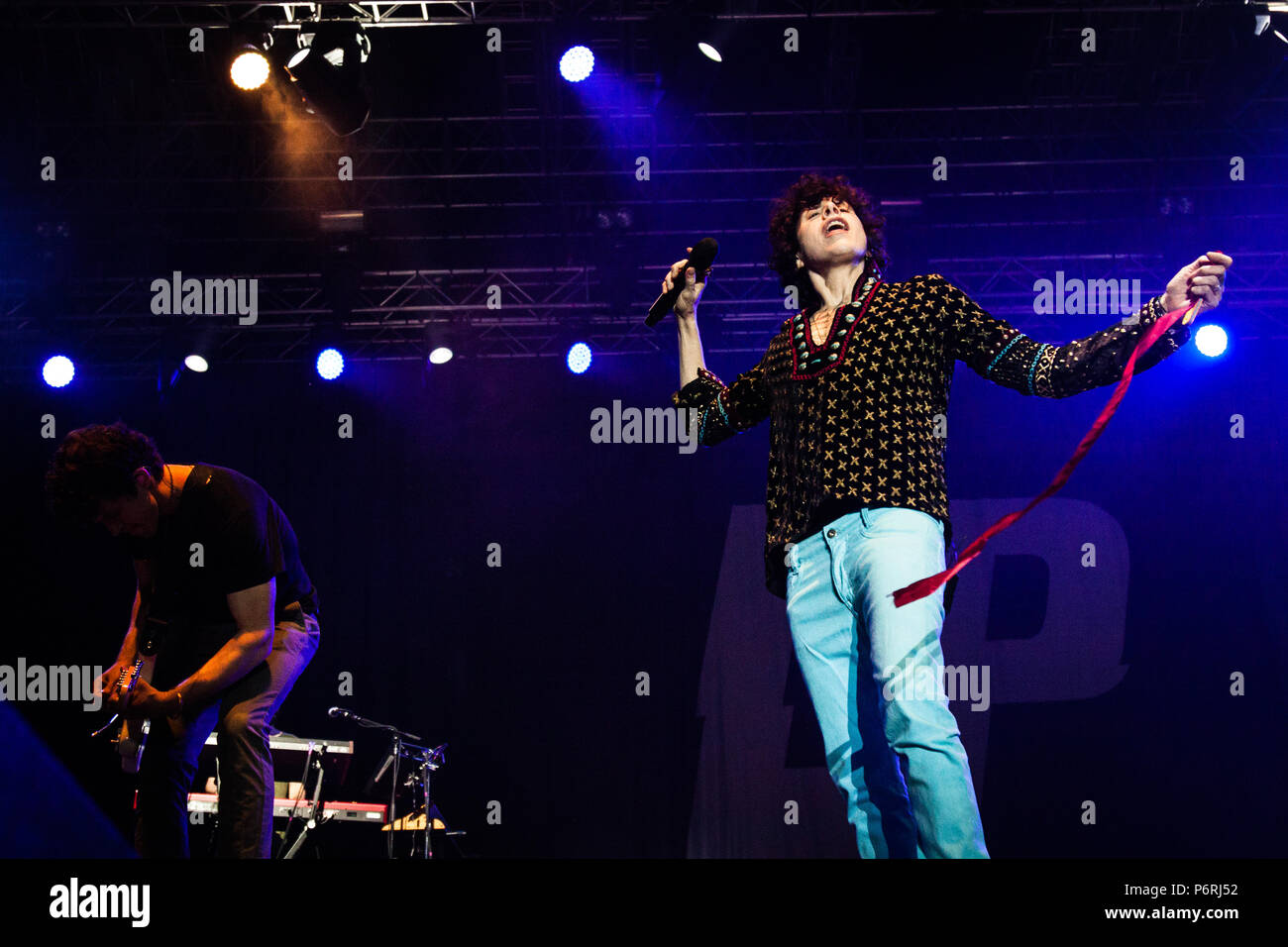 Torino, Italia. Il 29 giugno, 2018. Cantante americana Laura Pergolizzi, aka LP eseguire su Stupinigi Parco Sonic stage. Credito: Corrado Iorfida/Pacific Press/Alamy Live News Foto Stock