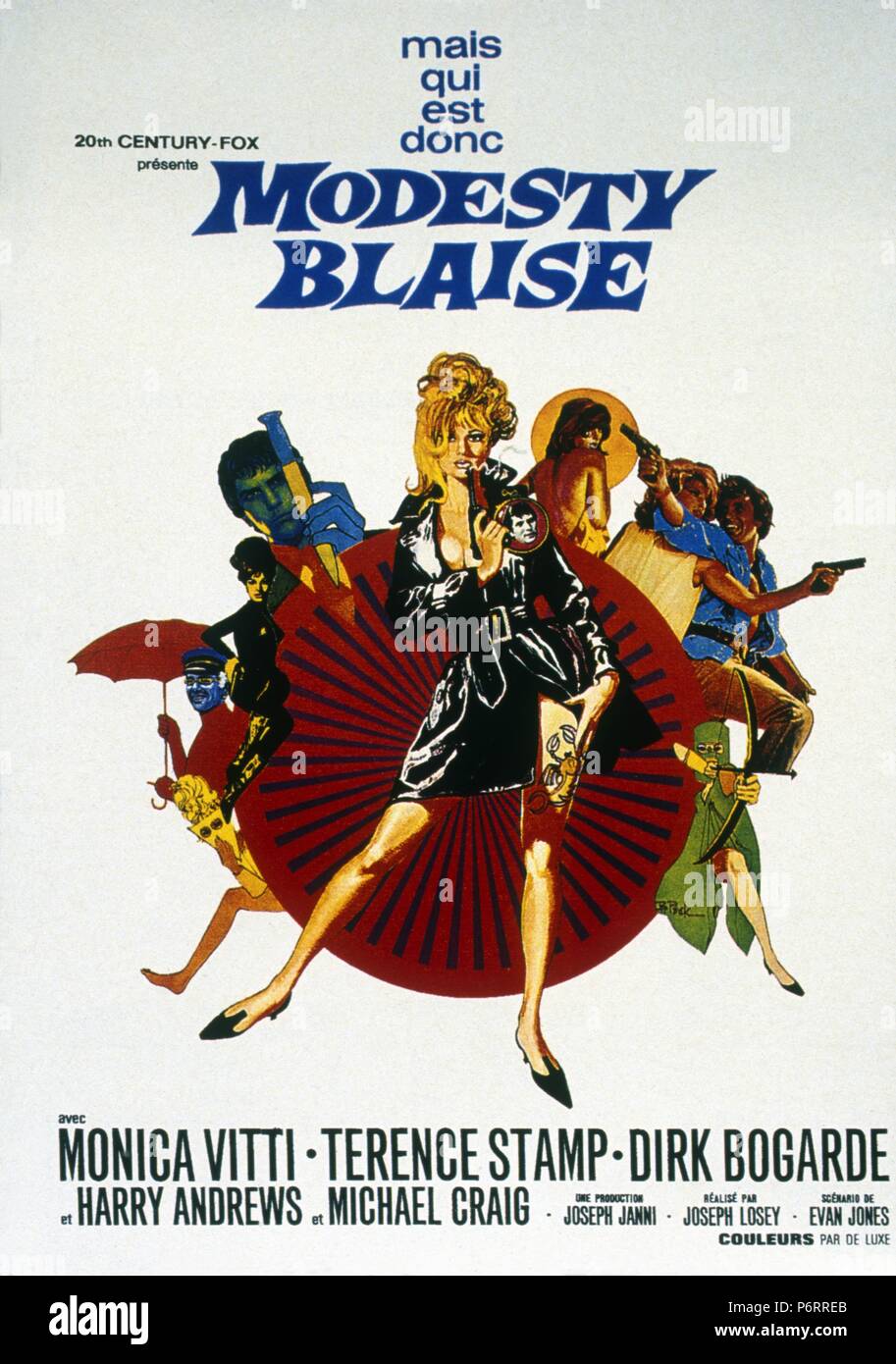 La modestia Blaise Anno : 1966 Direttore del Regno Unito :Joseph Losey Monica Vitti poster (Fr) Foto Stock