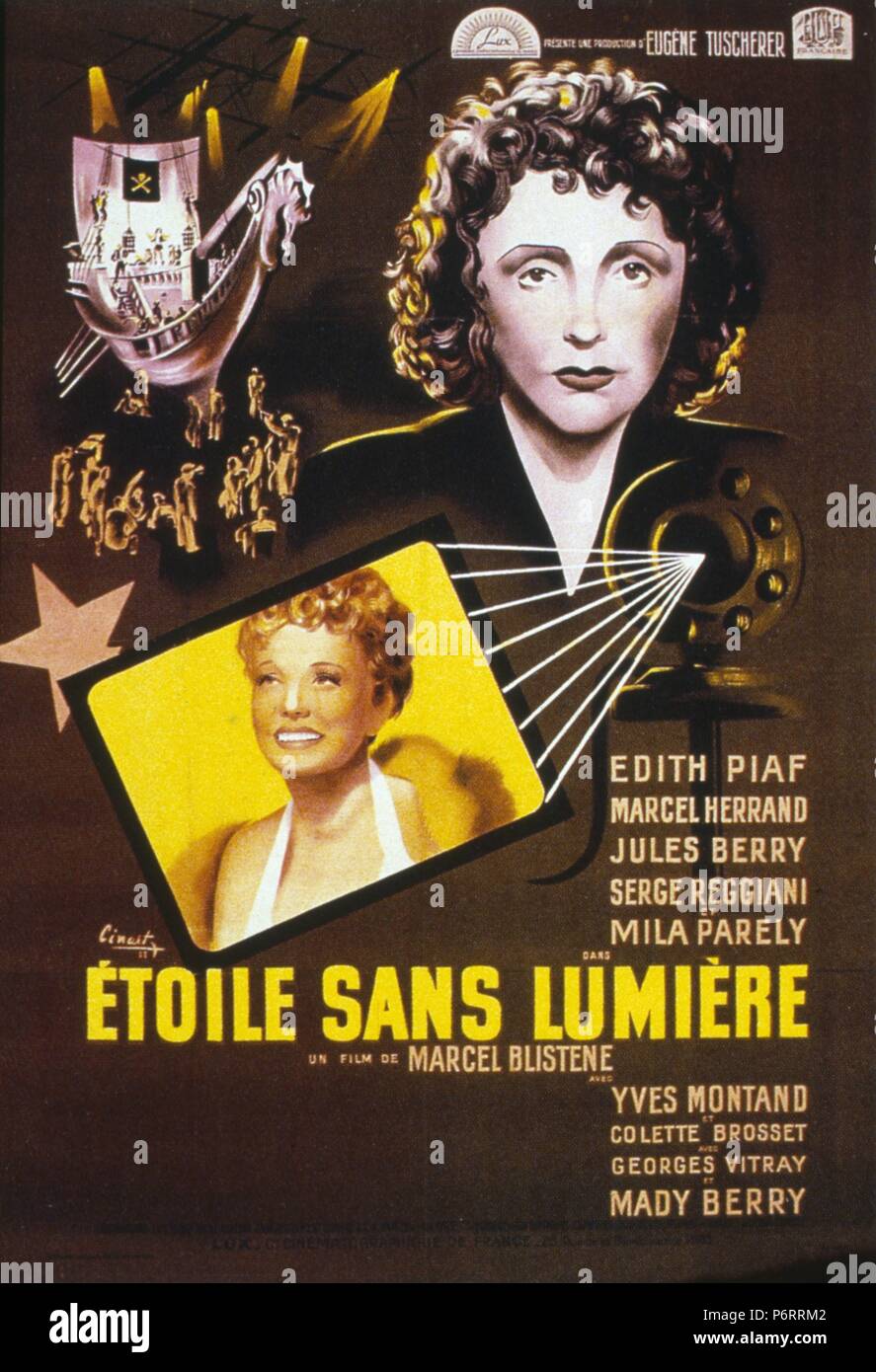 Etoile sans lumiere Anno : 1946 Francia Direttore Blistène Edith Piaf Poster (Fr) SUF Foto Stock