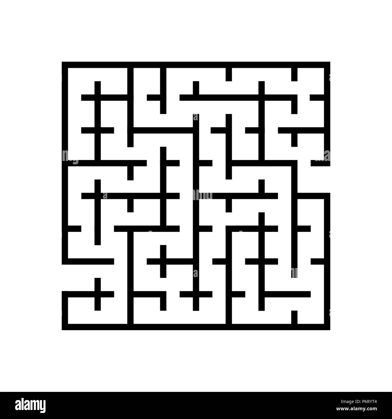 Abstract vettore labirinto. Labirinti in forma di quadrato isolato su sfondo bianco - Vettore illustrazione iconic. Illustrazione Vettoriale