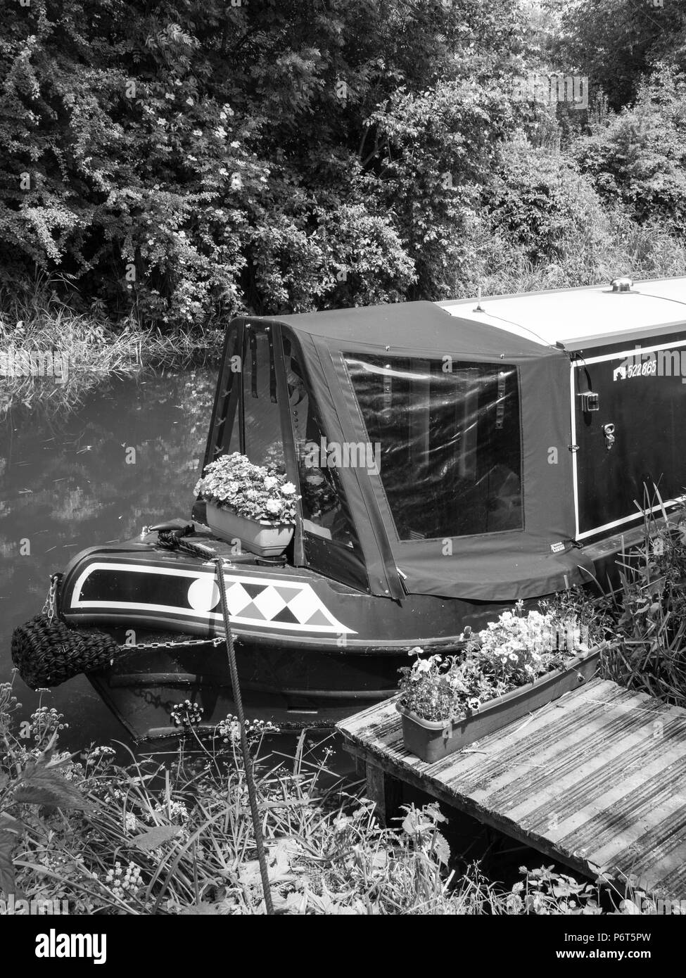 Barca stretta, Ufton Nervet, Fiume Kennet, Berkshire, Inghilterra, Regno Unito, GB. Foto Stock