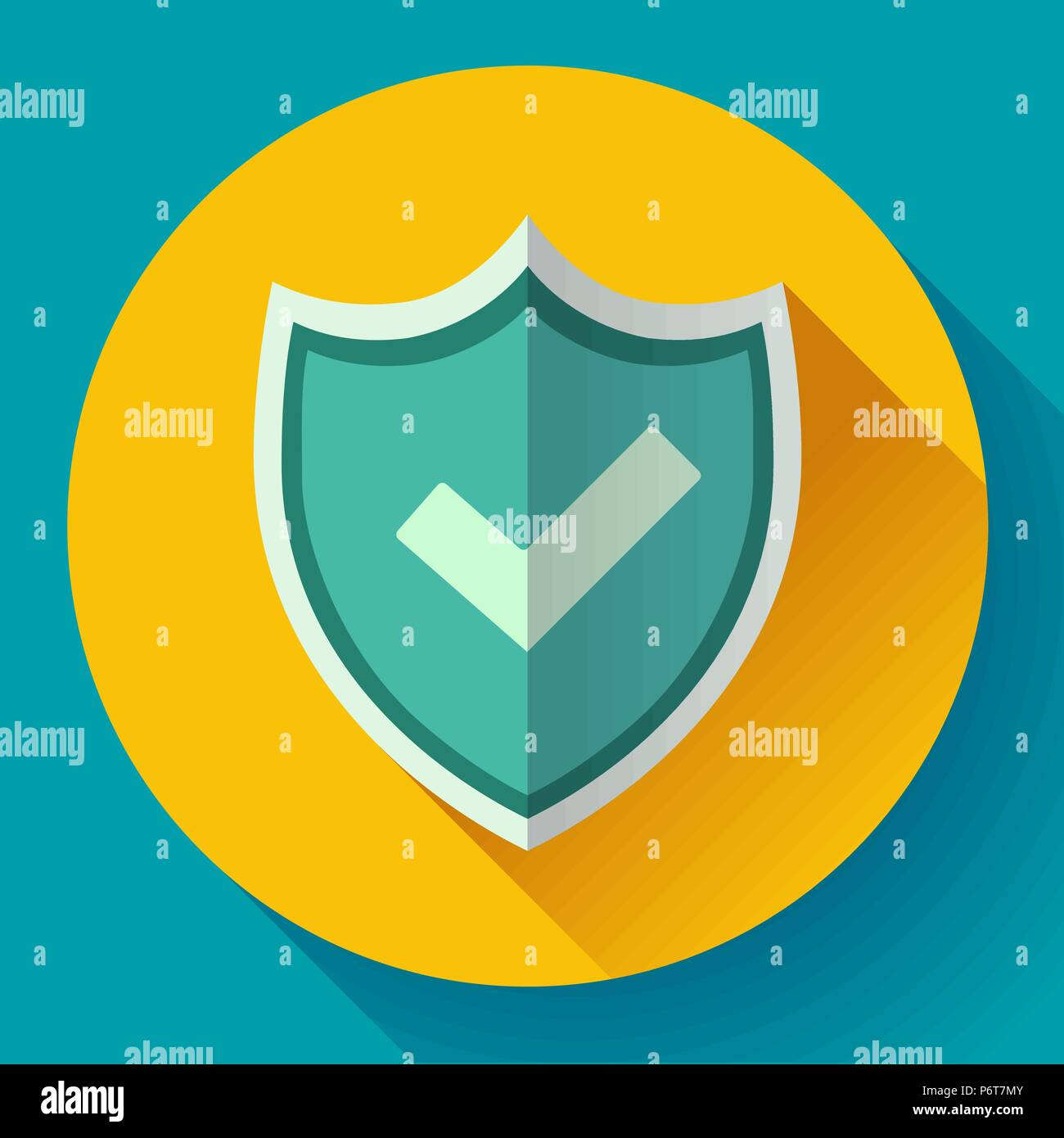Icona dello scudo - simbolo di protezione. Design piatto stile. Illustrazione Vettoriale
